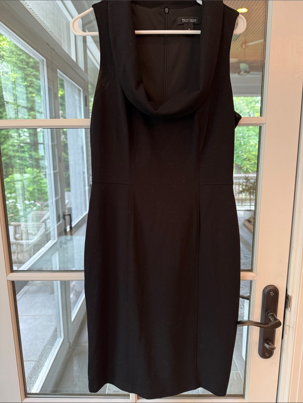 White House Black Market Black Sleeveless Cowl-Neck Midi Dress